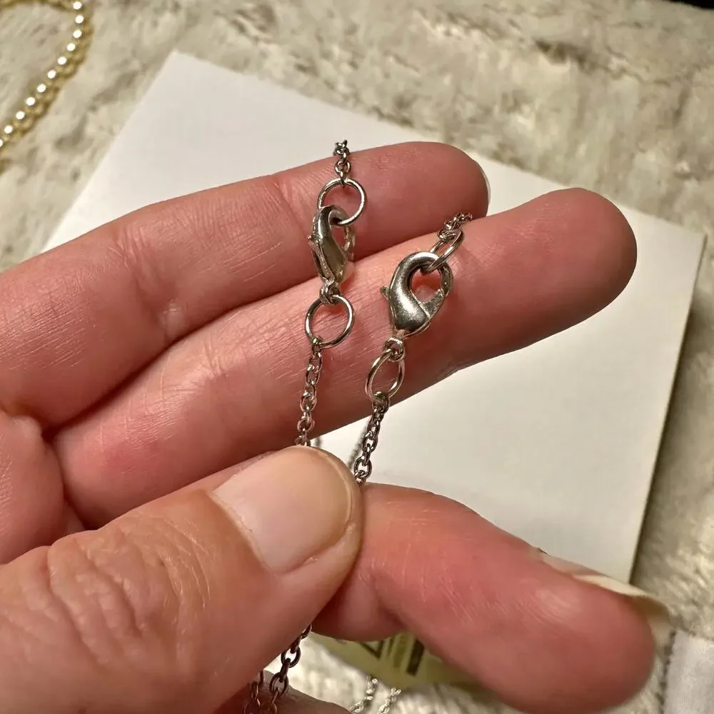 NWT Philadelphia Zoo Best Friends Heart Necklace Set Silver Tone